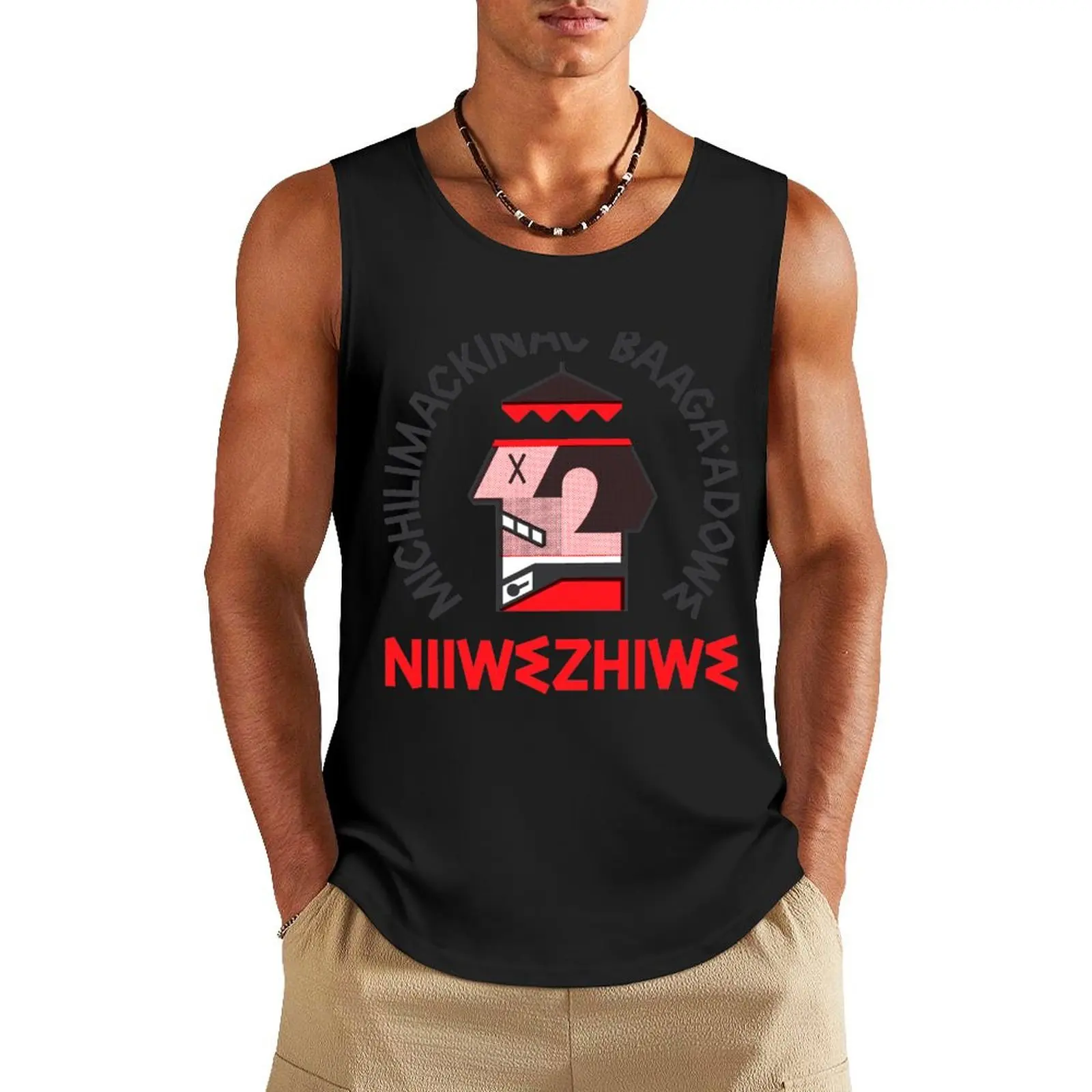 

Niiwezhiwe Tank Top Men's sleeveless gym shirts t-shirt for men