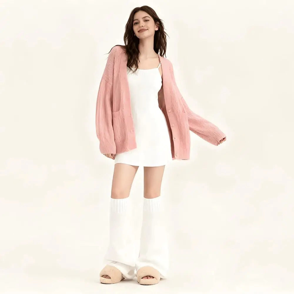 Versatile White Over Knee Socks – Fashionable Leg Wraps for Skirts, Dresses, and Boots – Perfect for Daily and Festival Looks