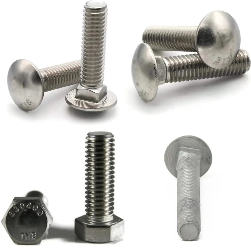 

Stainless Steel 316 Carriage Bolts 3/8-16 Thread Size 1-3/4 Inch Length, Pack of 25, Heavy Duty Fasteners