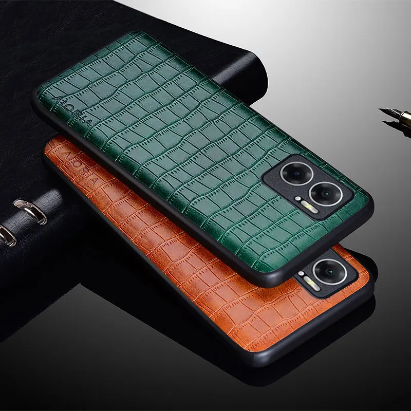 Luxury Crocodile Leather Case For Xiaomi Redmi Note 11E Slim Fit Design Premium Soft TPU+PU Back Cover for redmi note 11e case