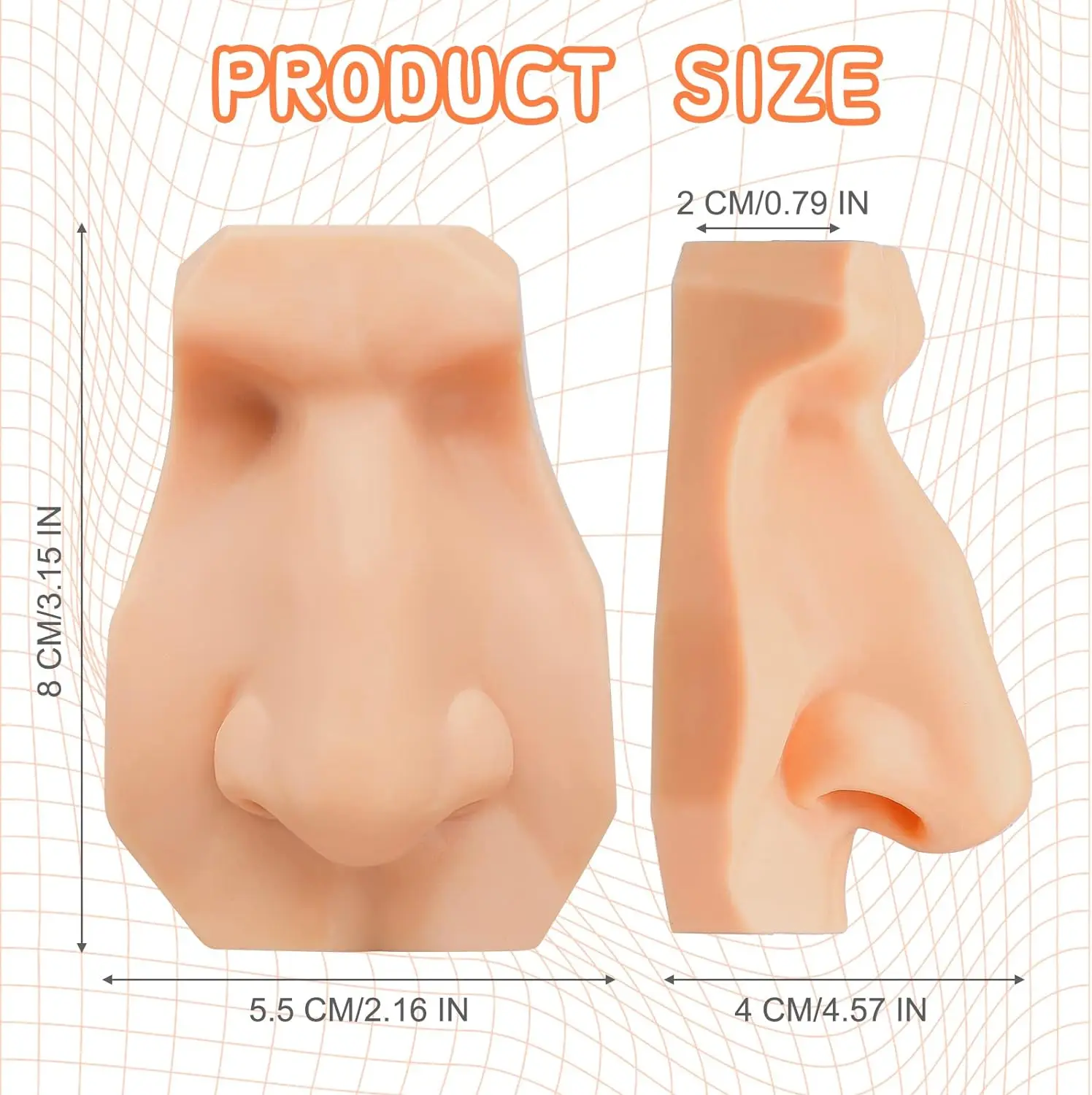 نموذج أنف من السيليكون، أنف صناعي واقعي، ممارسة جزء الثقب، أداة تعليم عارضة أزياء