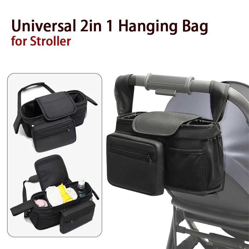 Baby Stroller Accessories Stroller Hanging Bag Diaper Bag Bottole Phone Large Capacity Storage Bag Multi functional Mummy Bag