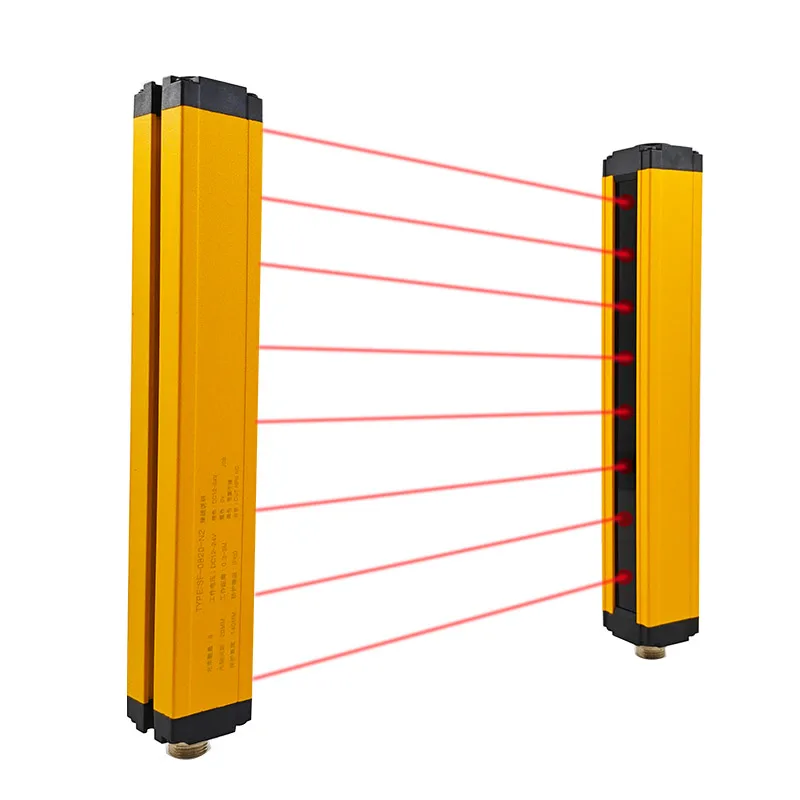 Safety Light Curtain Sensor 20mm 40mm Pitch Area Protection Device Industrial Infrared Grating Barrier NPN PNP Output 12-24V DC