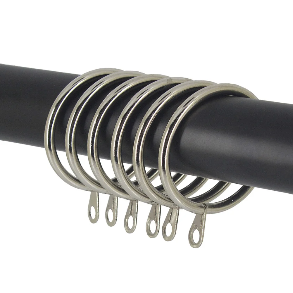 20 قطعة حلقات ستائر حديدية صديقة للبيئة قوية محمولة لغرفة تبديل الملابس المنزلية نظيفة أنيقة 37 مللي متر خواتم معلقة فضية