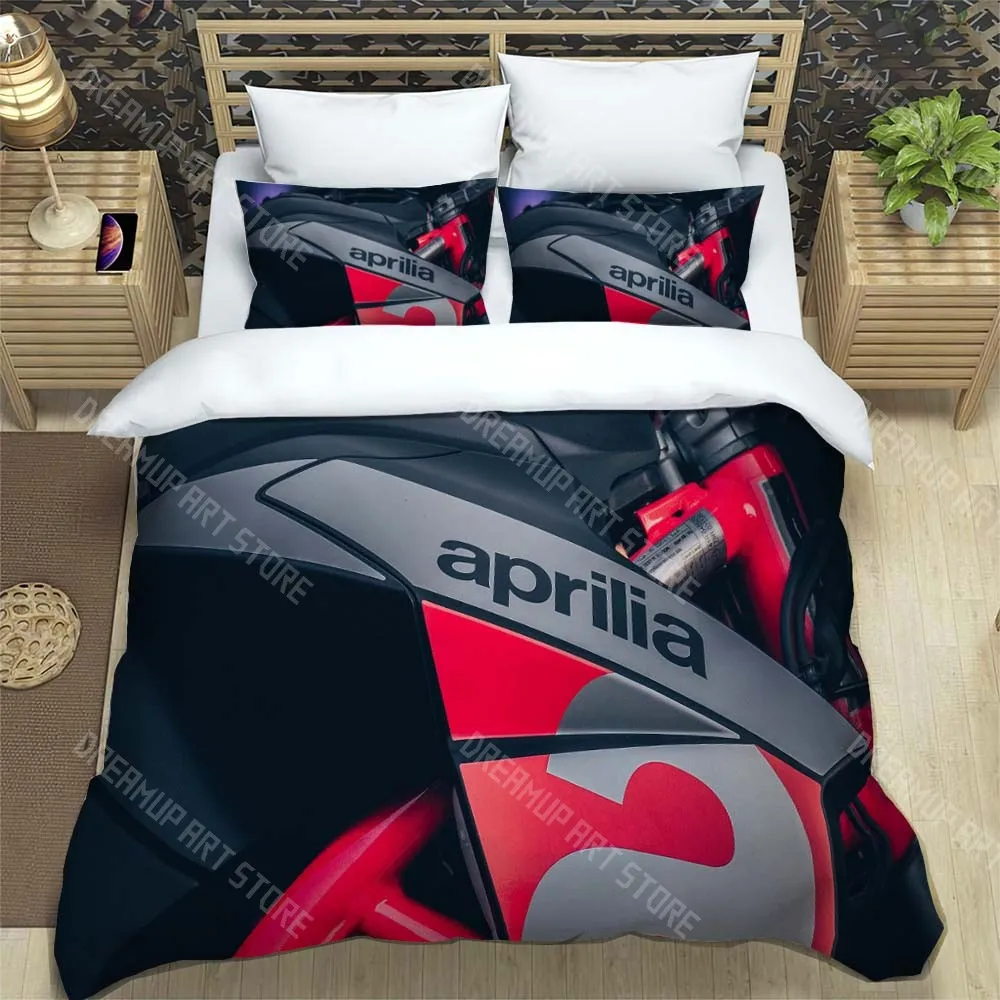 3D Printed Motorcycle A-Aprilia Fleet Bedding Set for Boys Girls Duvet Cover Pillowcase Twin Queen King Full Single Double Sizes