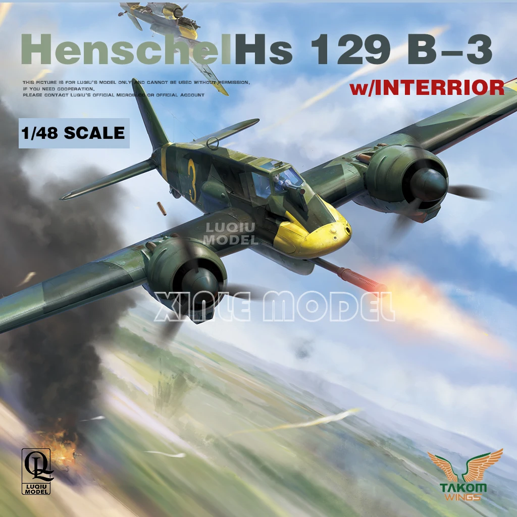 

TAKOM Plastic Assembled Aircraft Model Kit 48002 Henschel Hs129 B-3 1/48