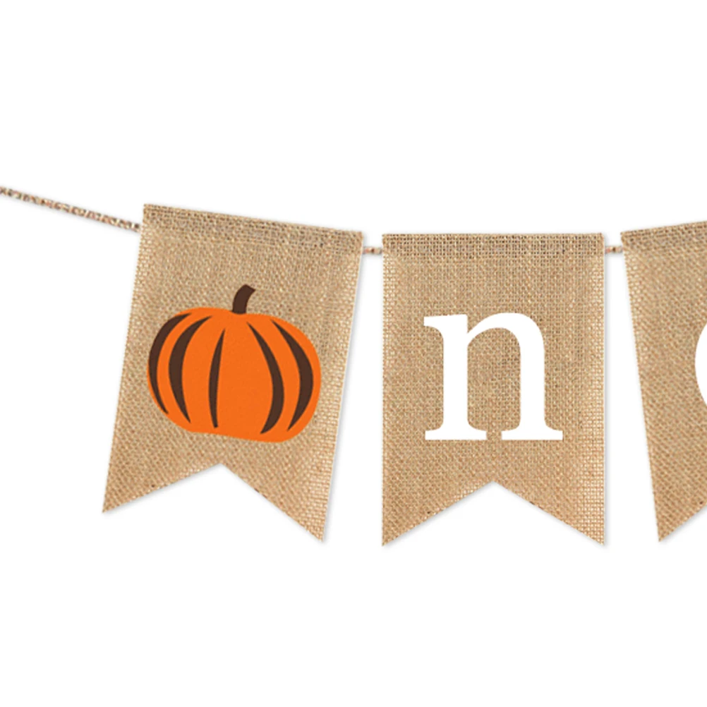 

Pumpkin Birthday Flag Burlap Banner Garland Halloween Theme Kids First Birthday Decoration 2023 Festive DIY Supplies