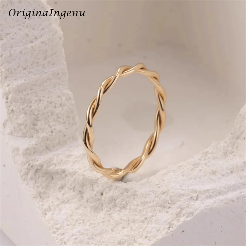 

14K Gold Filled Twist Ring Handmade Size 3~S Ring Minimalism Jewelry Tarnish Resistant Jewelry Exquisite Women Ring