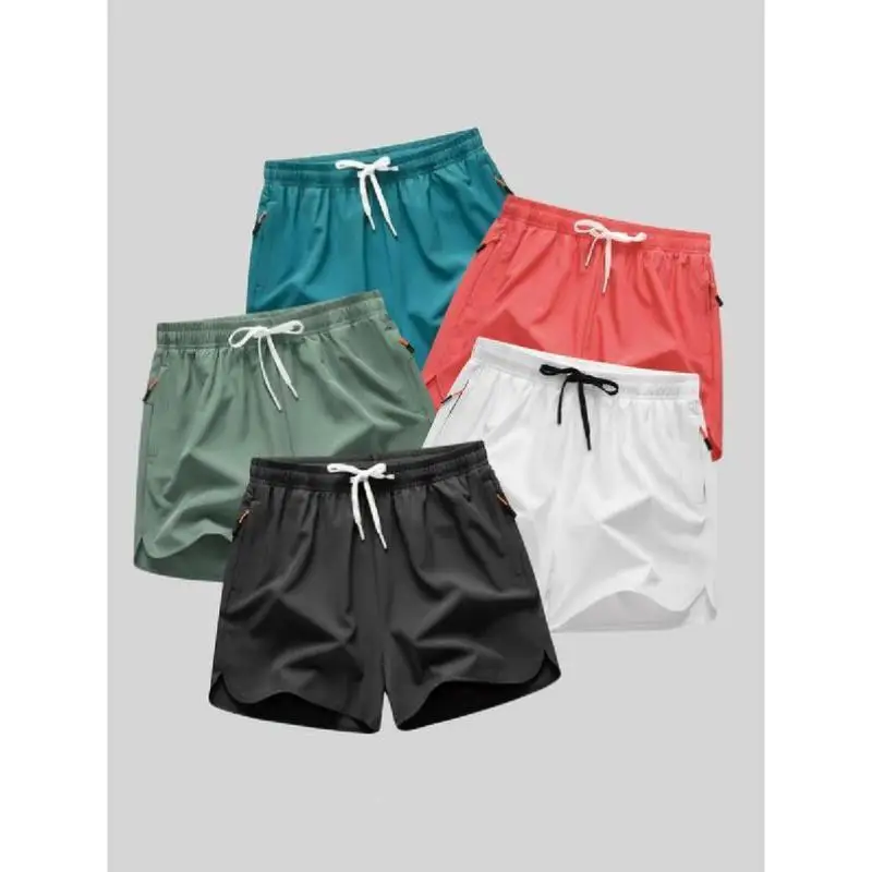 

Father's Day Gift Men's orts Cross-Border New Model Large Size Elastici Medium Length Ciwalk Suitable Tee-acetate Fiber