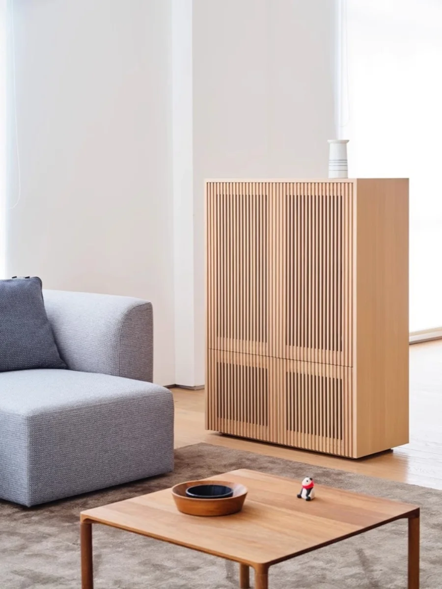 Armario moderno y sencillo de color de registro, mueble para porche y sala de estar, mueble lateral de comedor de madera maciza, diseño nórdico japonés