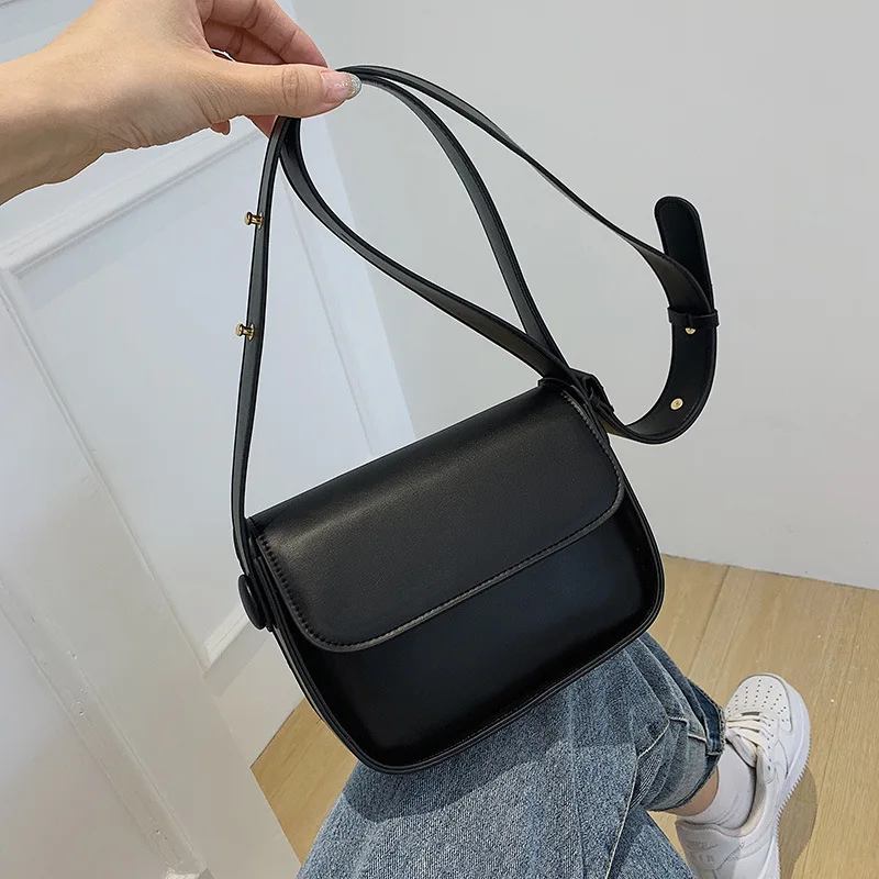 2022 Trendy Solid Crossbody Bags Small Design Women\'s Shoulder Bag Pu Leather Fashion Handbags Women Bags