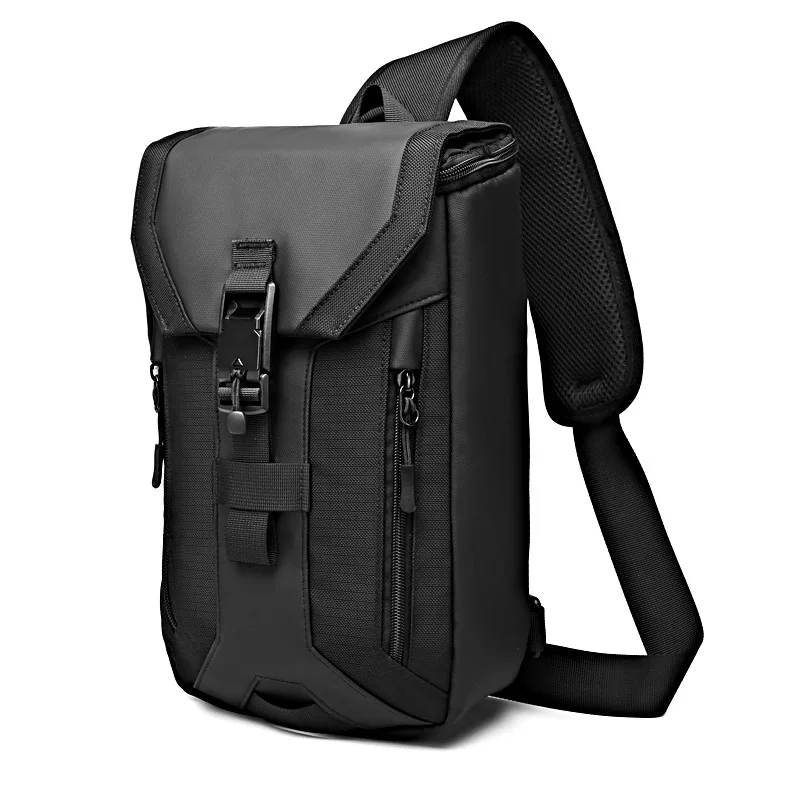 

2025 Новая водонепроницаемая и износостойкая мужская нагрудная сумка с USB-портом, деловая сумка через плечо для путешествий на открытом воздухе и дорожная сумка
