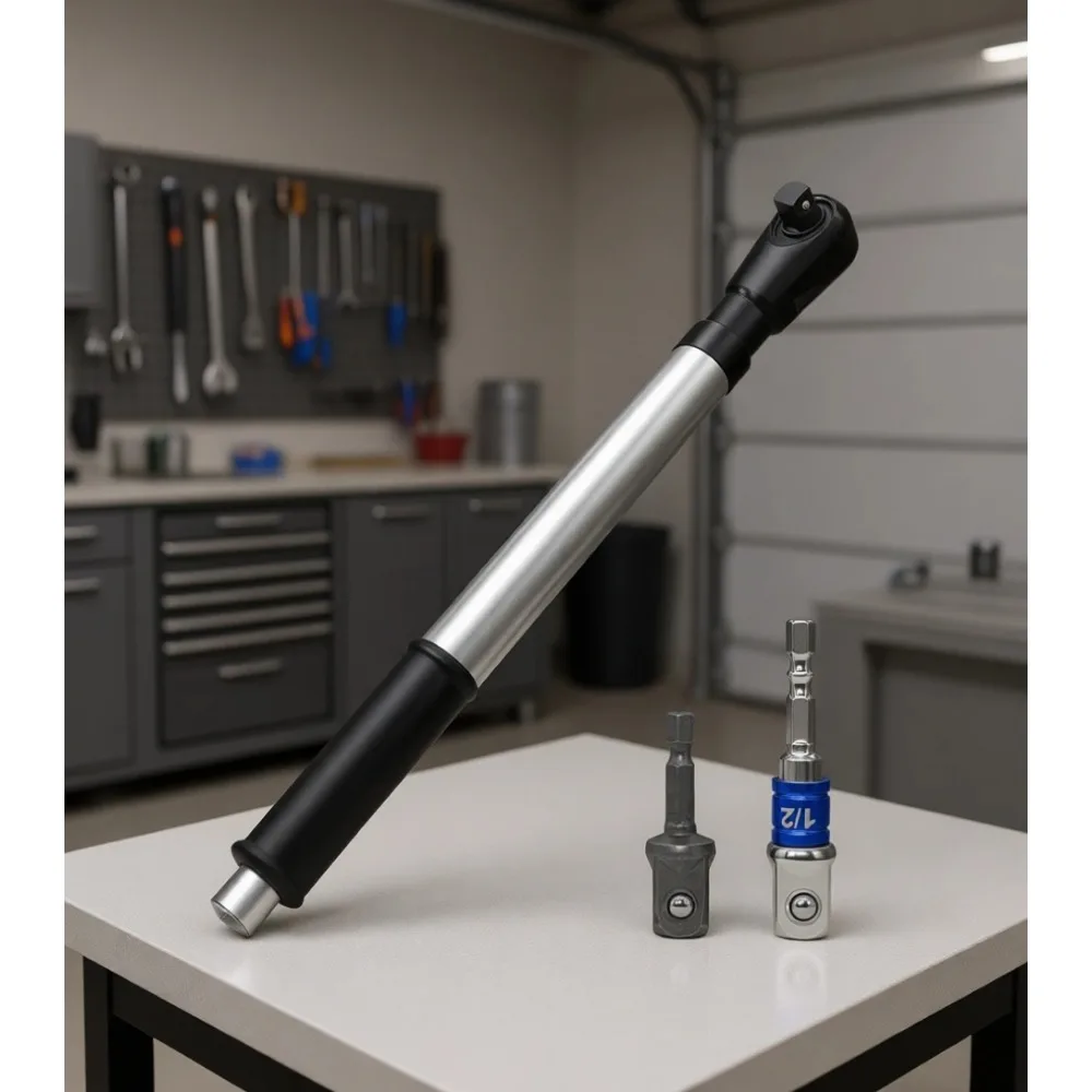 

Half Inch Offset Extension Impact Wrench 3 in 1 Manual Electric Air Ratchet for Tight Spaces with Two Adapters