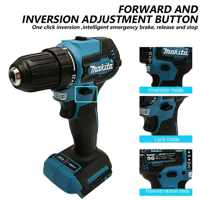 Makita 18V DDF485 10MM LXT Compact Cordless Tool Screwdriver Impact Brushless Driver Rechargeable Brushless Electric Power Drill