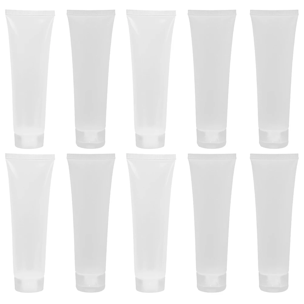 

10Pcs Transparent Tubes Reusable Bpa Free Squeezable Plastic Bottles Leakproof for Shampoo Body Lotion Travel Size