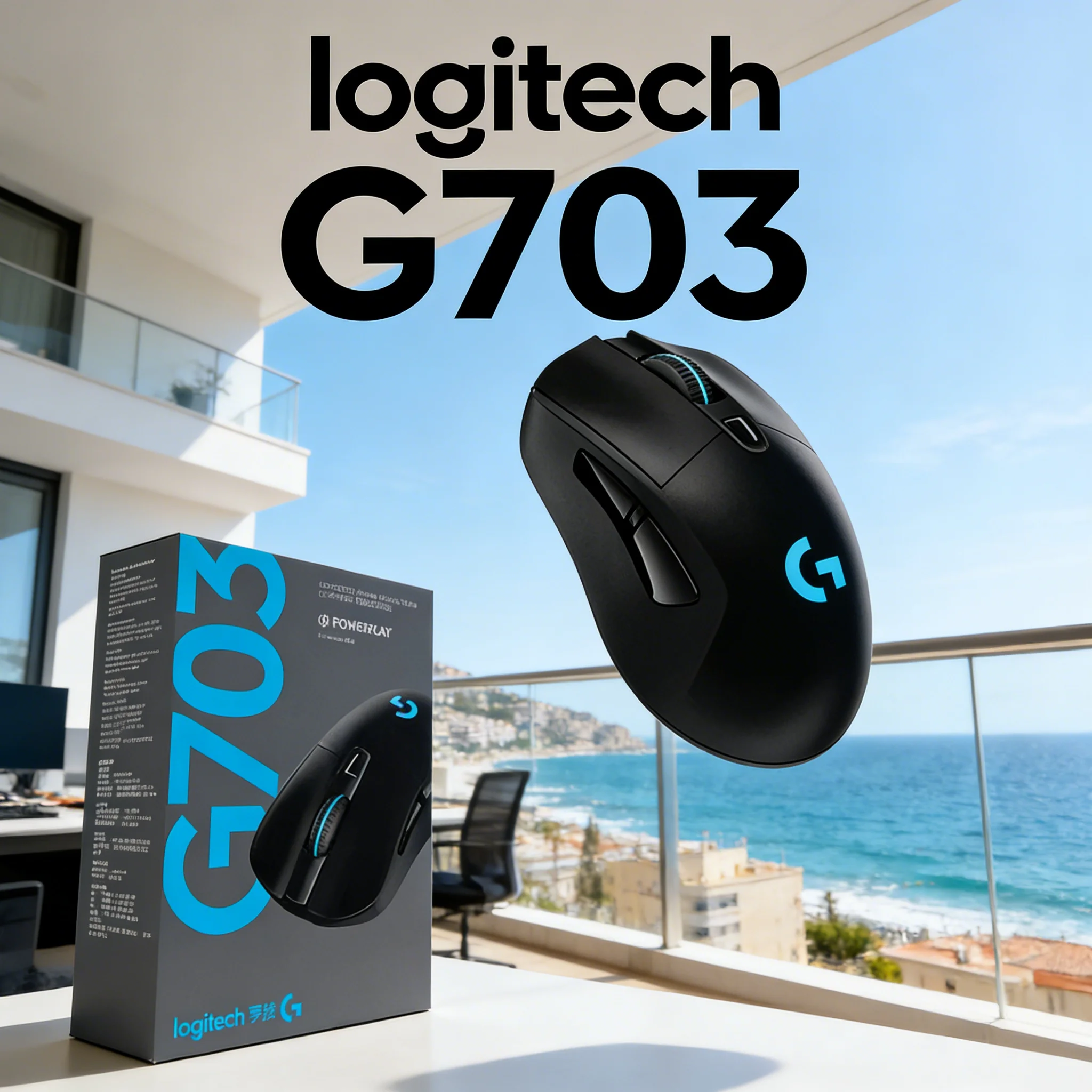 Logitech G703 Wireless Gaming Mouse-Ergonomic RGB Mechanical Optional Weights Macro Programmable FPS eSports+G102/G203/G304/M170