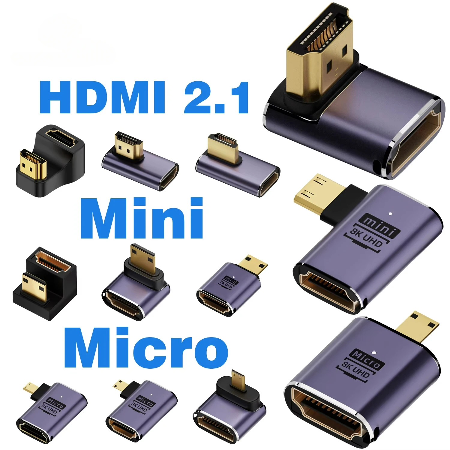 mini micro hdmi to HDMI 2.1 Converter 48Gpbs 8K60HZ 4K120HZ for HDTV Projector PS4 PS5 Laptop PC