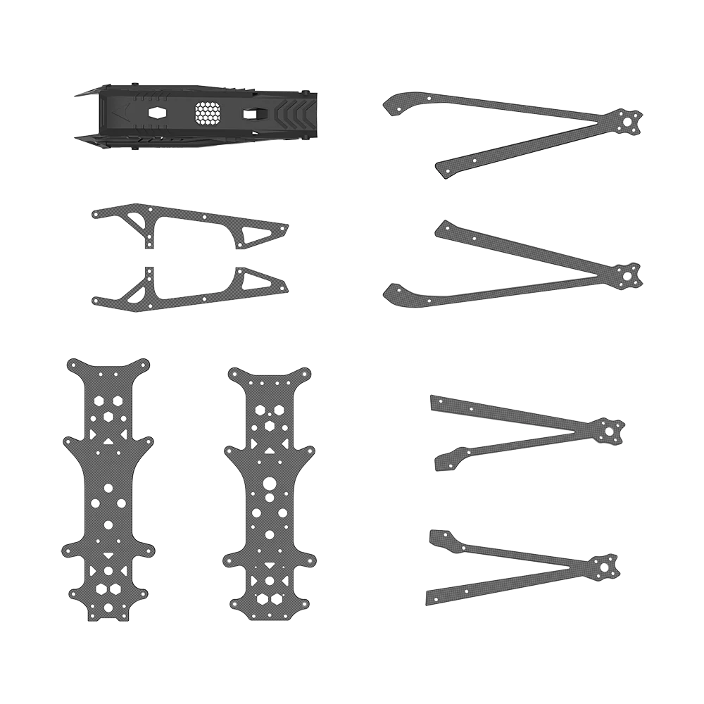 Helion 10 piezas de repuesto FPV para placa media/toldo/placa inferior/brazos/paneles laterales/placa lateral de cámara CNC/piezas de TPU/placa V1.1