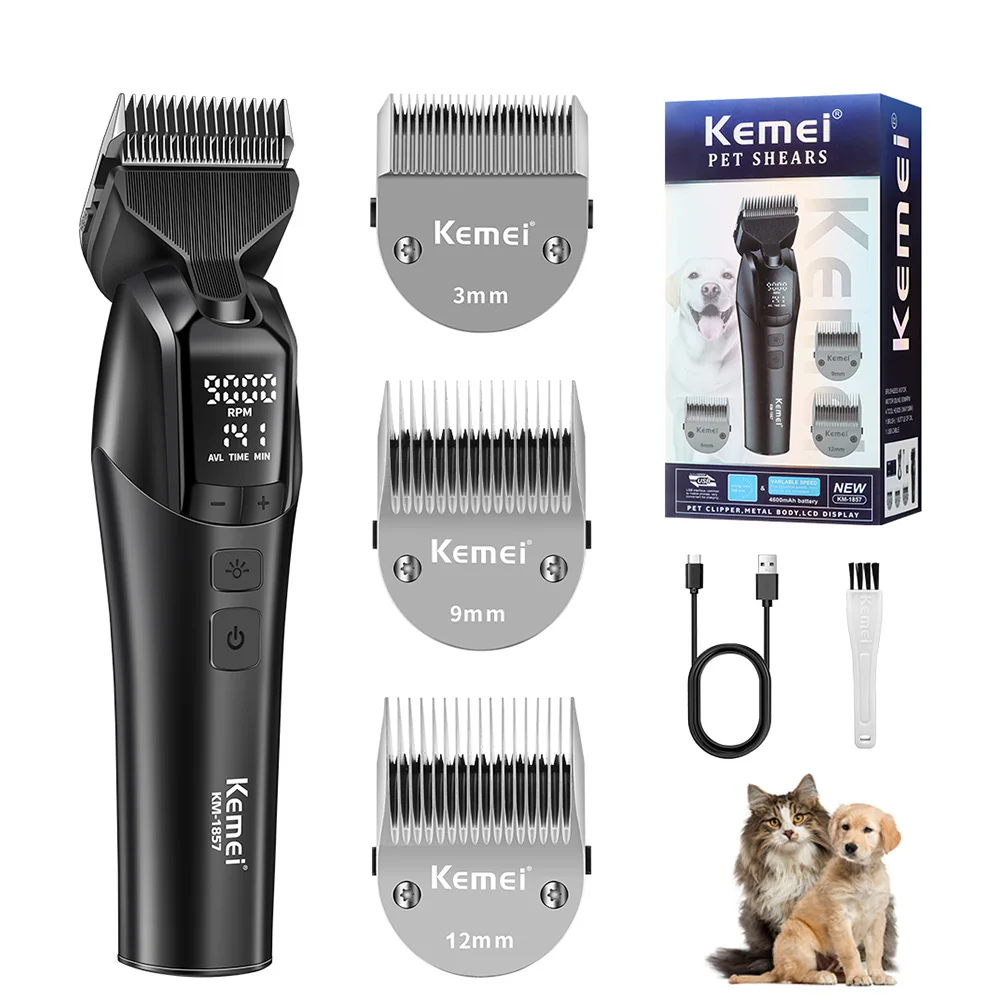 kemei-1857-professional-pet-dog-grooming-clipper-dog-hair-trimmer-10w-animal-hair-clipper-electric-rechargeable-cat-hair-shaver