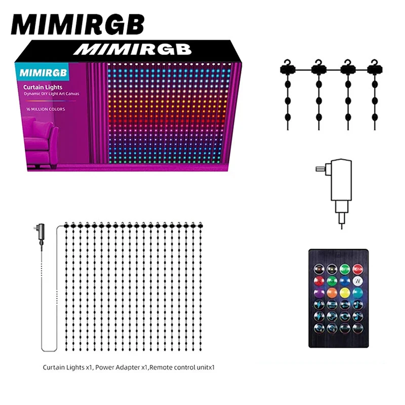 Luces de cortina inteligentes con sincronización de música, lámpara con cuentas de Color RGB 300/200, para ventana, Festival, decoraciones al aire