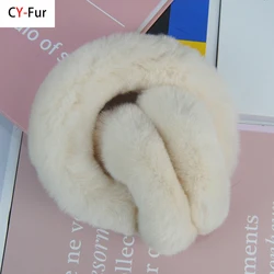 Real Rex Rabbit Fur Earmuffs Woman Rabbit Fur Earmuff Christmas Gift Plush Fur Earflap Winter Warm Earmuffs Unisex