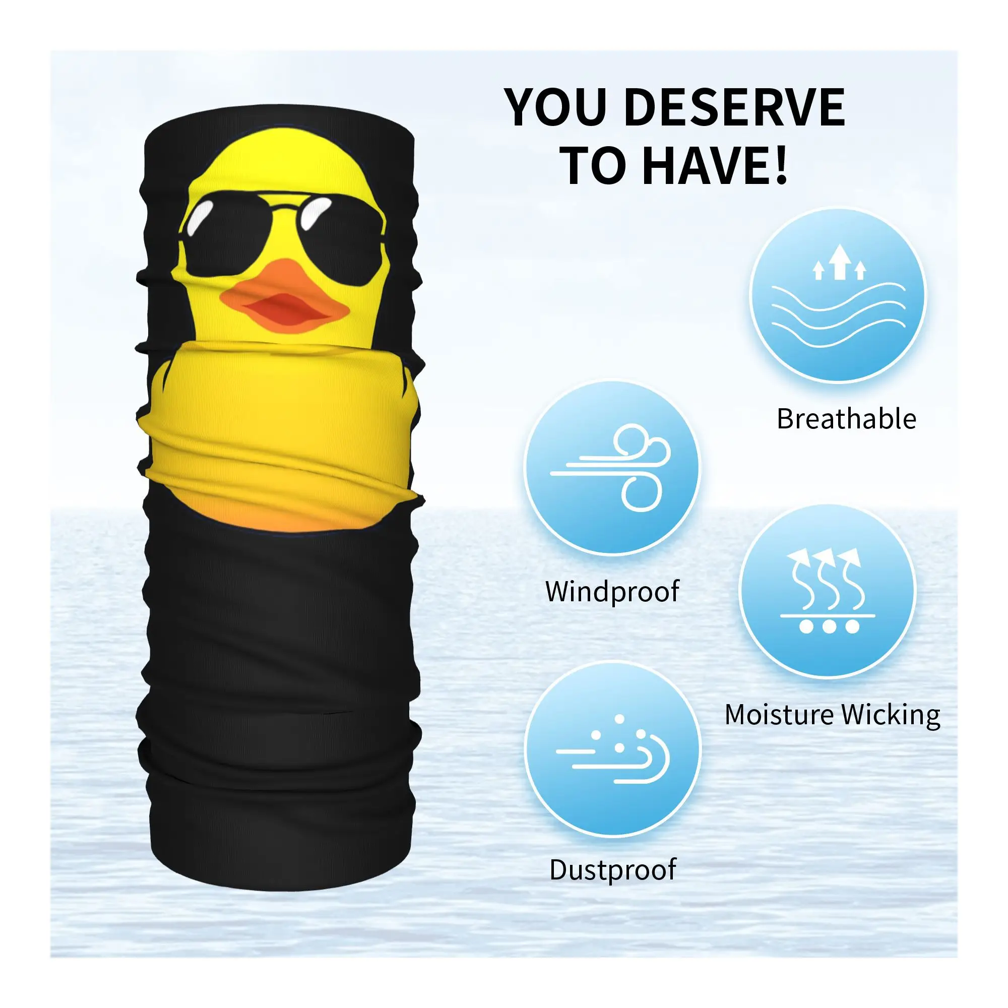 Cool Rubber Duck Bandana Neck Cover Printed Mask Scarf Multi-use Headwear Riding Unisex Adult All Season
