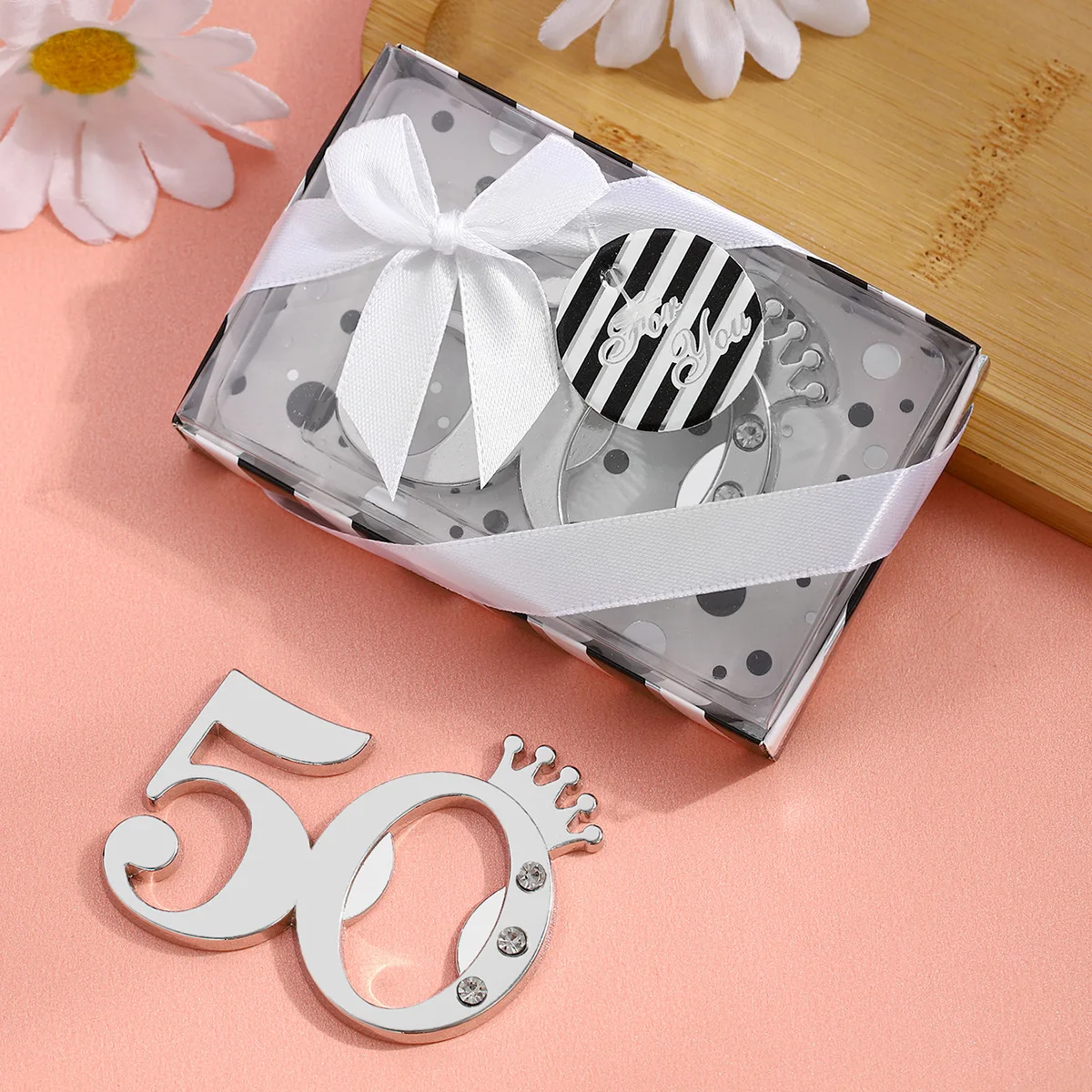 10Pcs Number 50 Bottle Openers Favors for 50th Birthday gifts and 50th Wedding anniversary Party guest favors Crown Openers