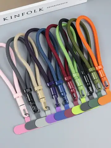 Universal Adjustable Mobile Phone Lanyard Short Wrist Strap with Self-locking Anti-drop Design Durable Polyester Phone Strap