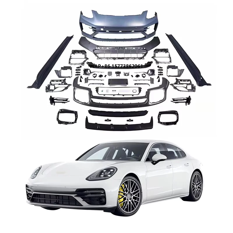 

For Por Panamera 2017-2023 971 to TurboS Style Body Kit Front Bumper Rear Lip Tips Car Grille Front Bumper Modification