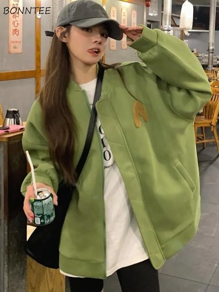 

Jackets Women Loose Letter All-match Long Sleeve Spring Streetwear O-neck Simple Casual Ulzzang Cozy Fashion Daily Popular New