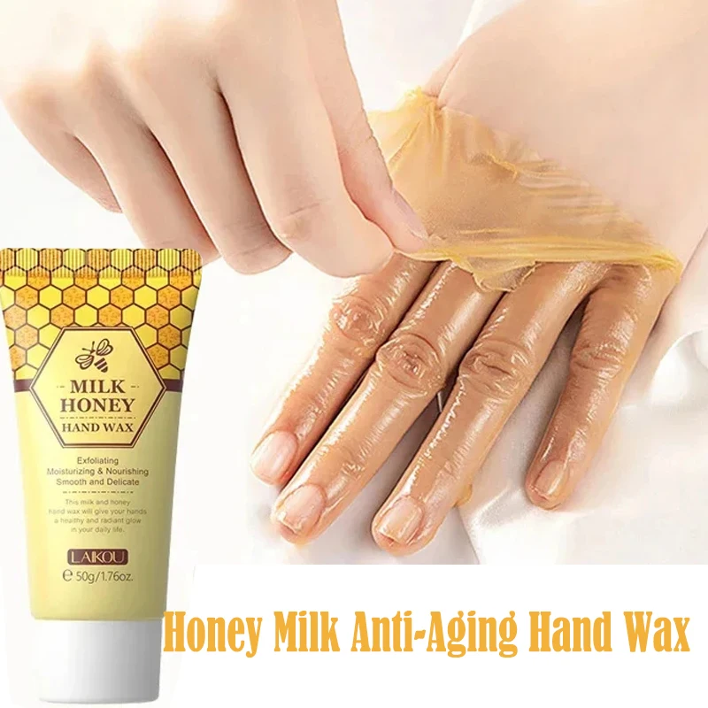 Honey Milk Anti-Aging Hand Wax Fade Fine Lines Repair Exfoliating Calluses Hand Mask Remove Wrinkles Whitening Body Skin Care