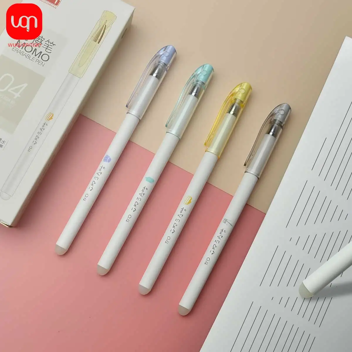 

6pcs Macaron Erasable Gel Pen 0.4mm Black Ink Kawaii Pen Set School Supplies Aesthetic Stationery Elegant Pen