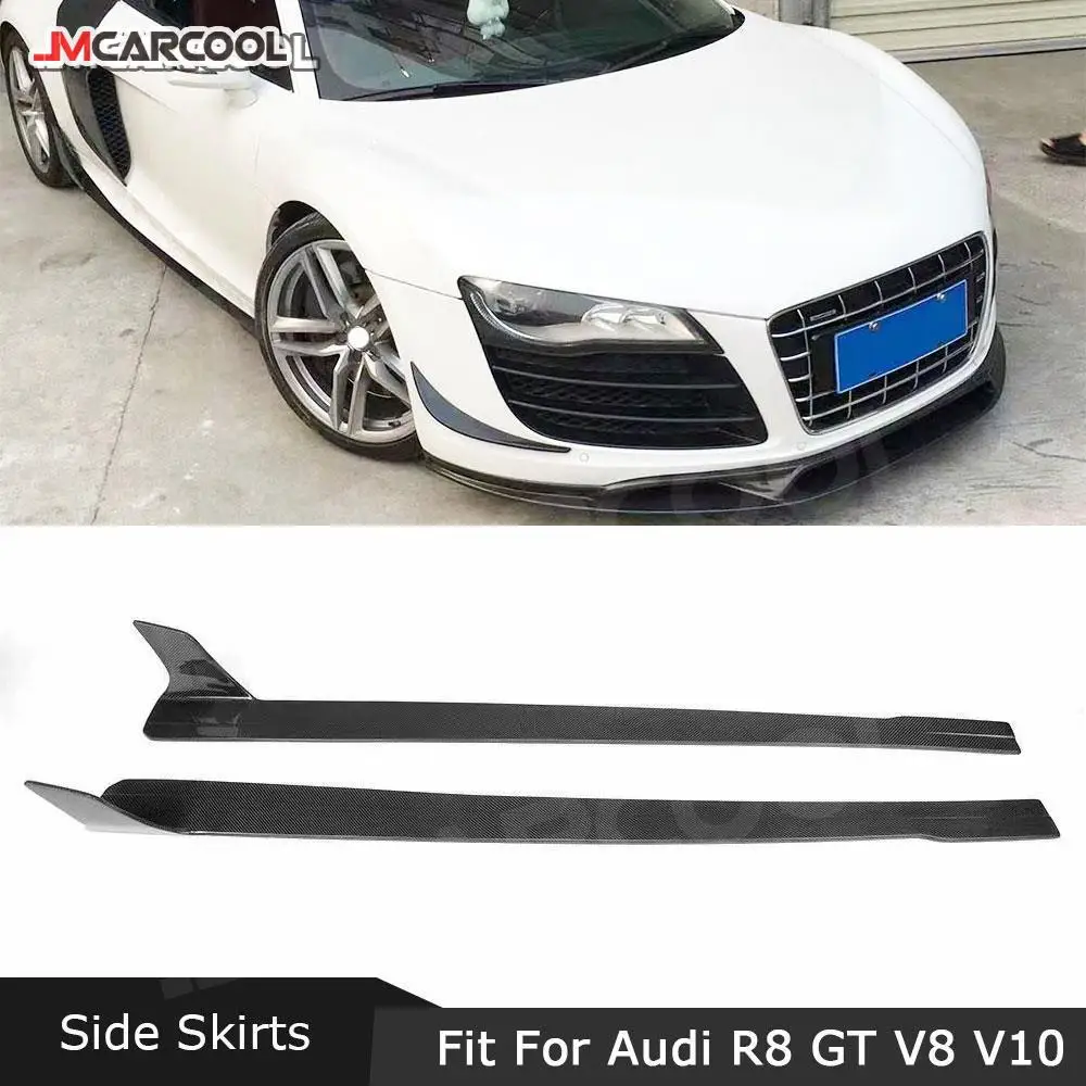 

JMCARCOOL Материал из углеродного волокна, боковые юбки автомобиля, защита бампера, аксессуары для Audi R8 2008-2015, автоаксессуары