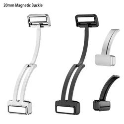 20mm Magnetic Folding Buckle Silicone Strap Metal Buckles for Samsung Galaxy Watch 5 Silver Black Clasp Watches Accessories