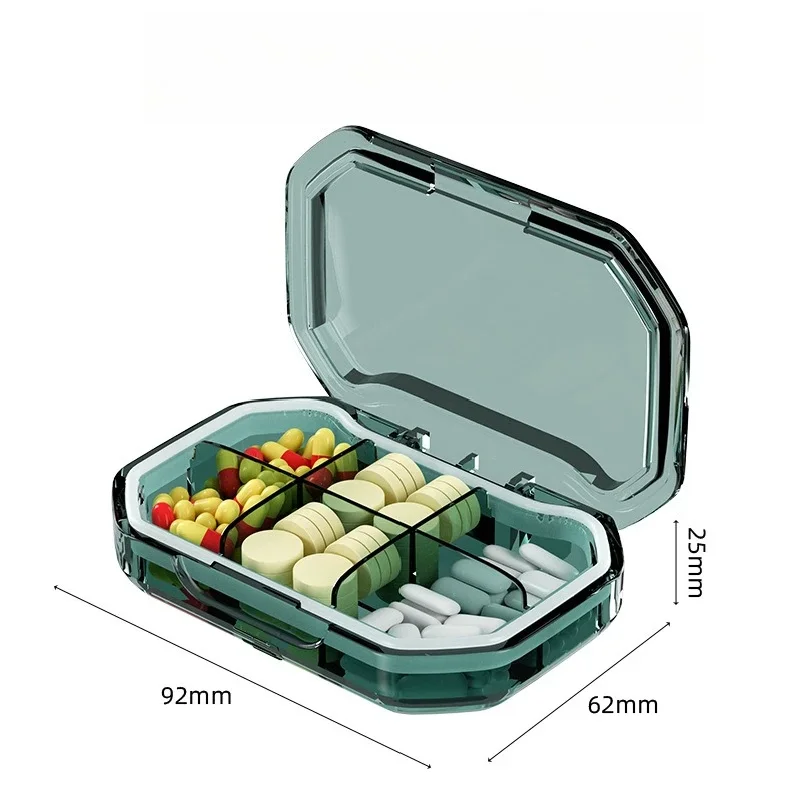 

Portable Mini Pill Box | Travel Medicine Organizer | Small Weekly Pill Case Dispenser for Vitamins & Tablets