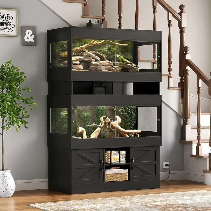 Dual 120 Gallon Reptile Tank with Stand 4x2x2 Reptile Enclosure