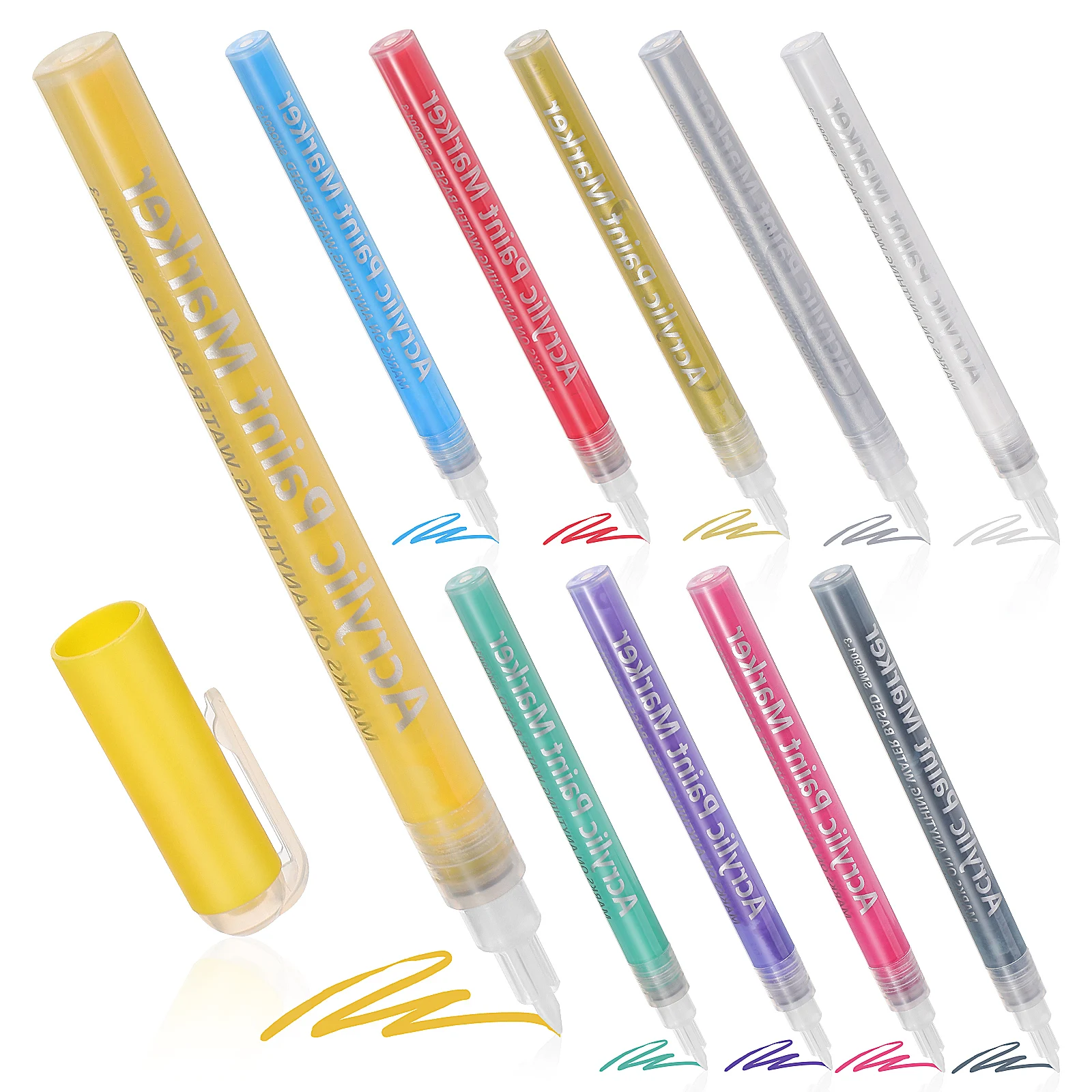 

10 шт. ручки для рисования, кисти для ногтей, очень тонкие кончики, быстросохнущие акриловые маркеры, перманентные маркеры, инструменты для рисования