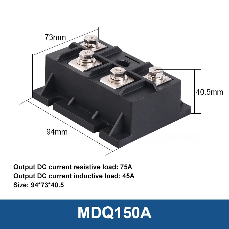 MDQ Single-Phase Diode Bridge Rectifier Module  30A 60A 100A 200A 1200A 1600V Copper Base High Power AC to DC