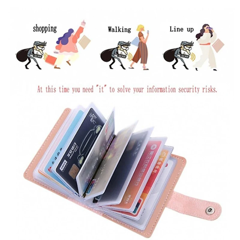 Anti Theft Brush Compact Card Bag Driver's License Wallet Men Anti Magnetic Large Capacity Bank Card Holder Portable Card Clip