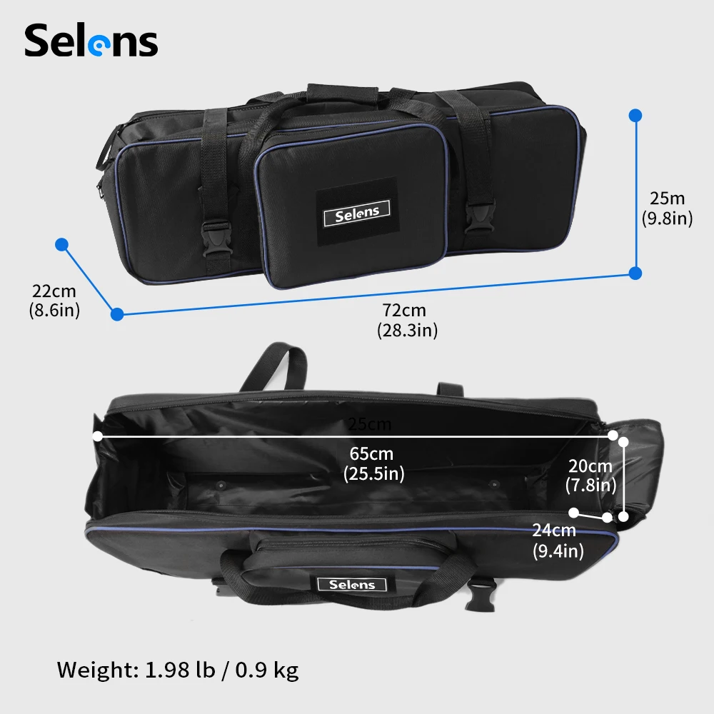 Selens 72cm Photography Light Stand Camera Bag Umbrellas Tripod Bag Waterproof Padd Zipper Carry Case For Photo Studio Equipment