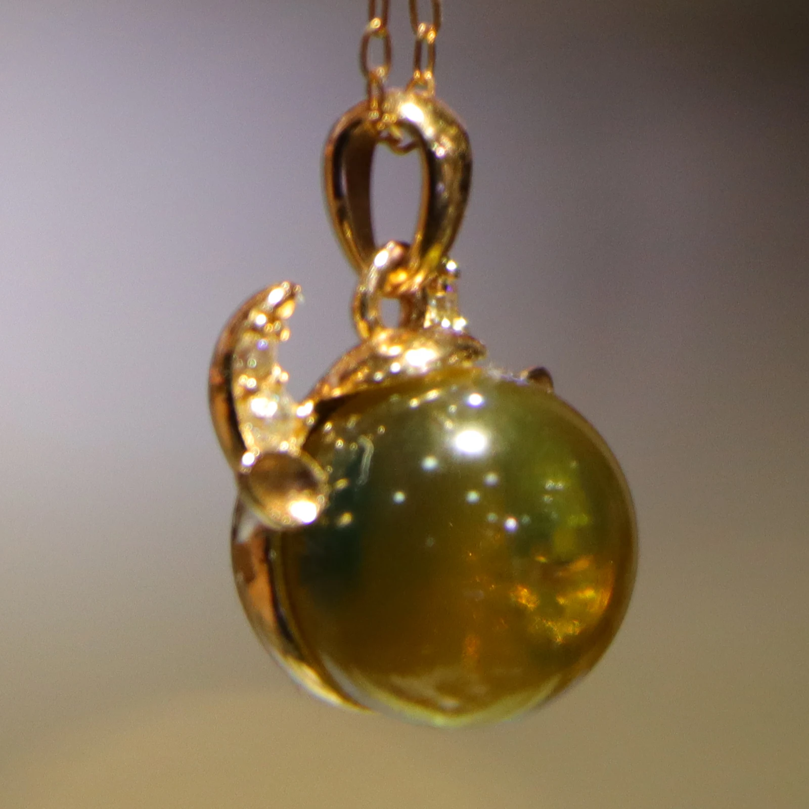 Sterling Silver Cute Bull Head Pendant with 15mm Natural Mexican Blue Amber for Necklace