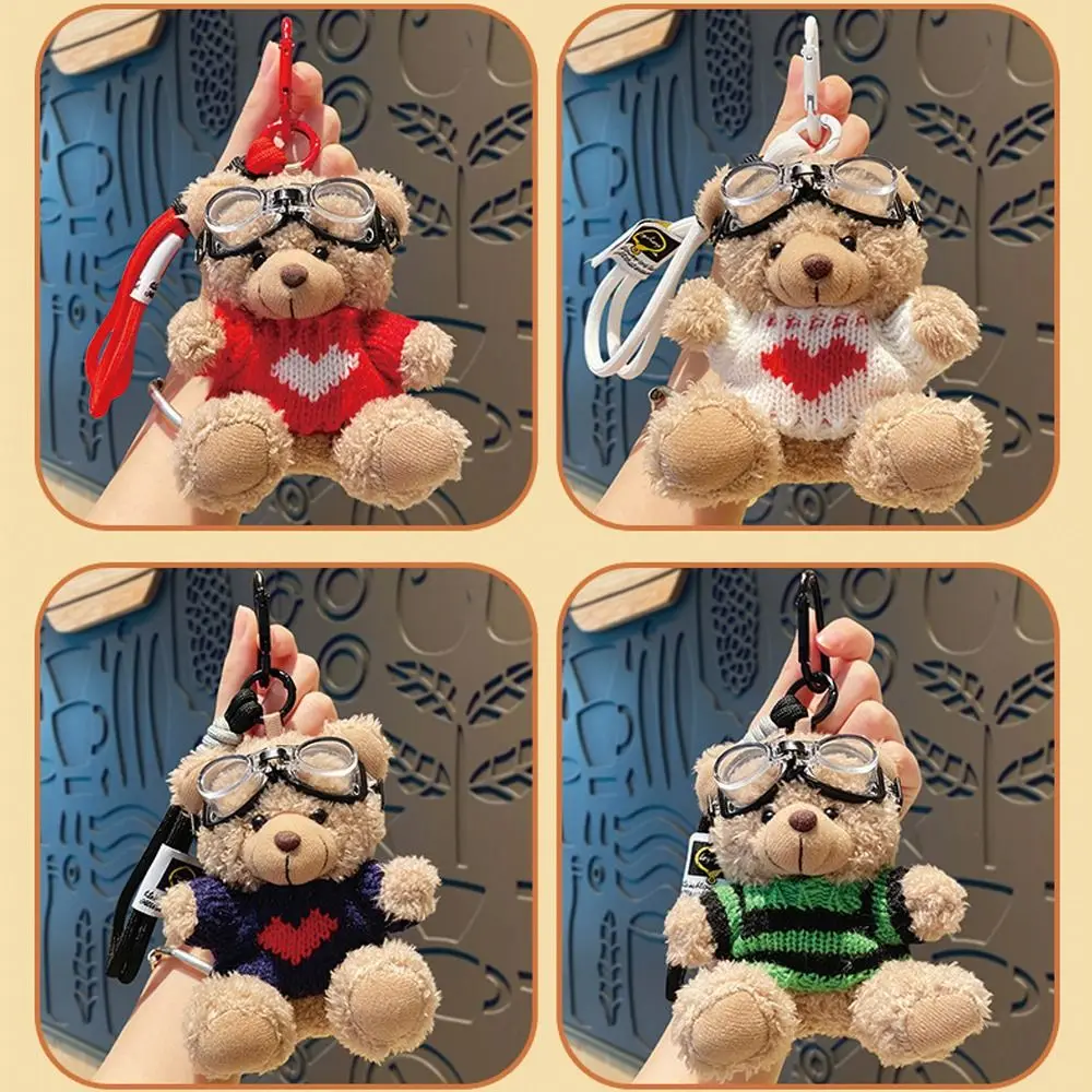 Muñeco de oso marrón de dibujos animados, colgante de oso de peluche, bonito bolso, accesorios, colgantes de felpa, adorno colgante, regalo