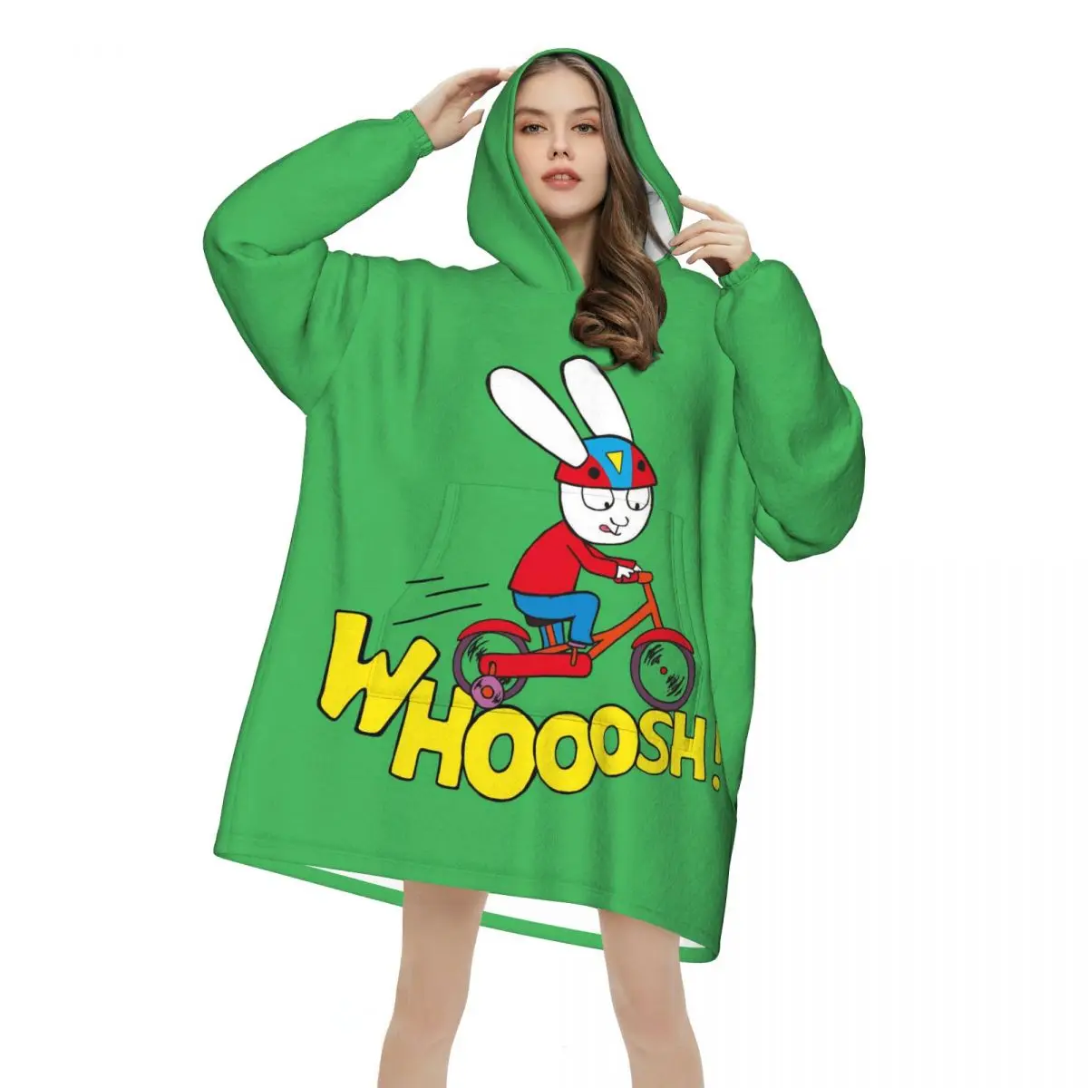 Simon Super Rabbit Blanket Hoodie Wearable Blanket Large with Pocket Warm Sleeping Bag Soft Cozy Onesie