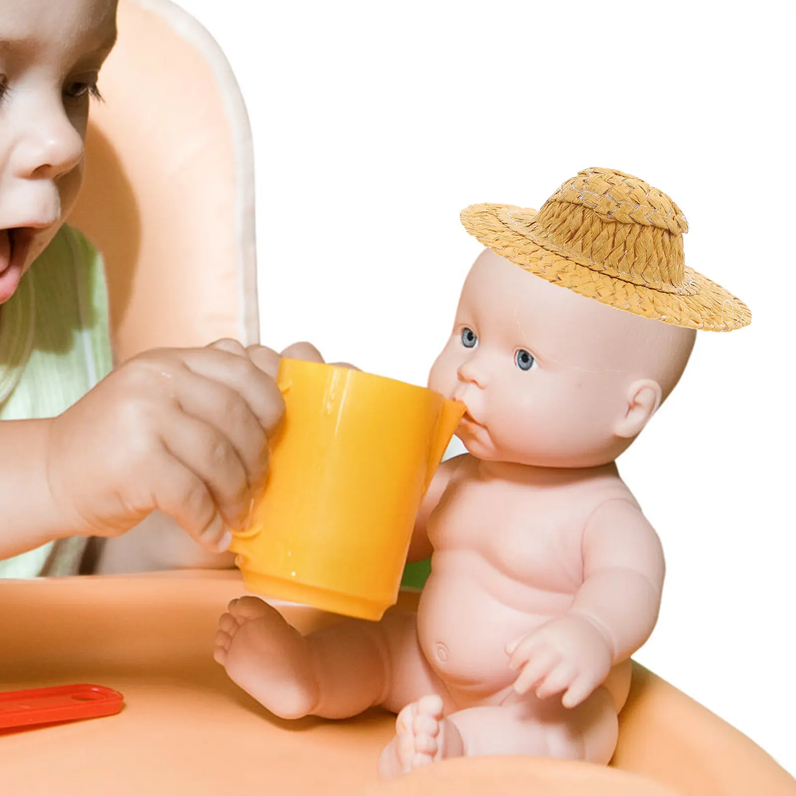 

12 шт. миниатюрных бумажных плетеных шляпок, мини-федоры, аксессуары для рукоделия, маленькие шляпки для фотосессий, креативный декор, мини-плетеные шляпки