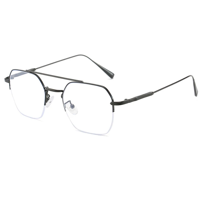 New Women Alloy Double Bridge Pilot Anti Blue Ray Myopia Glasses Men Nearsighted Shortsighted Spectacles Negative Diopters 0~-6