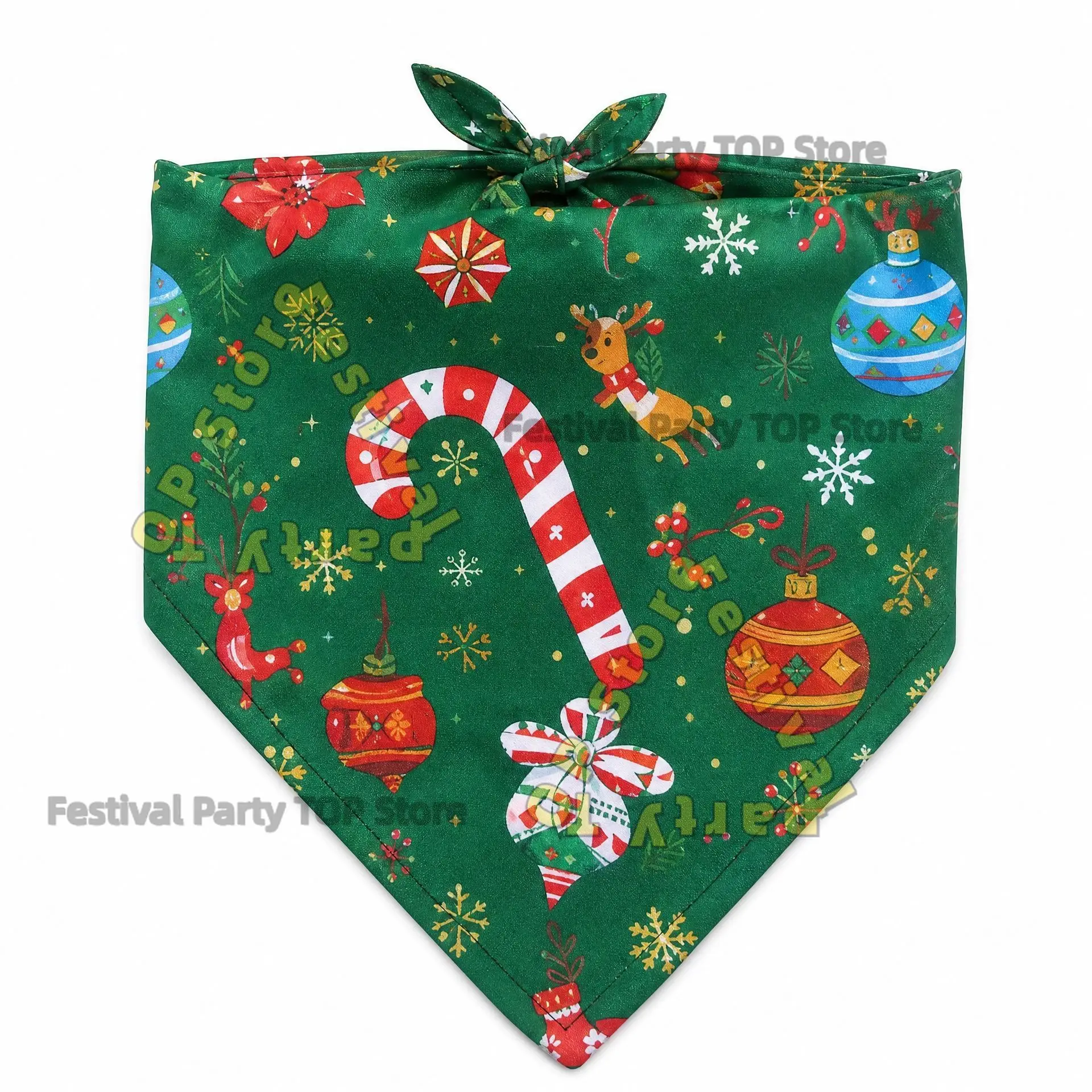 2027 1Pcs Pet Christmas Scarf ，Cat & Dog Christmas Celebration Various Styles Of Triangular Bib Party Accessories Button Design