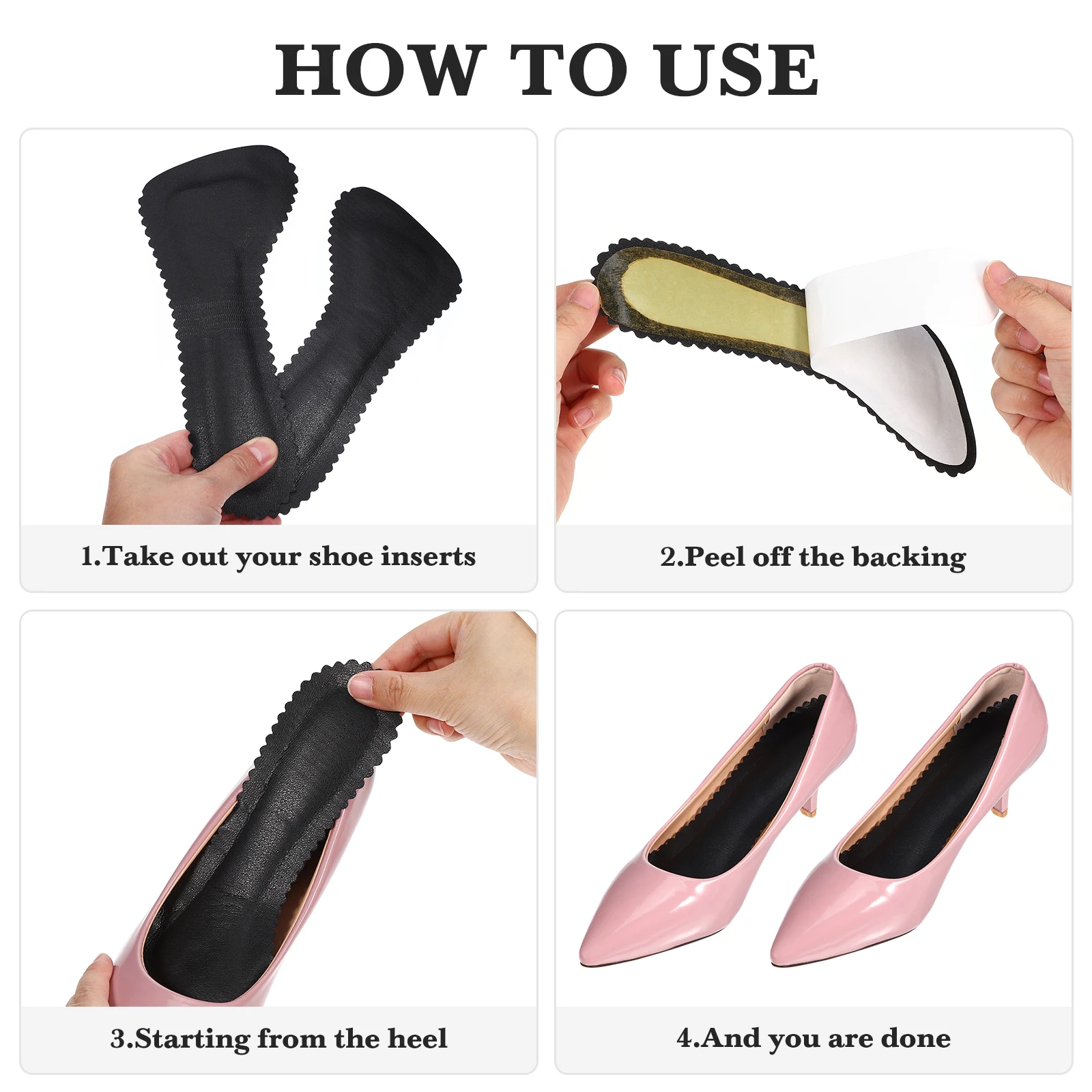 

Non-slip Stickers Cushion Pads for Shoes Women High Heel Gel Insoles Heels Womens Black