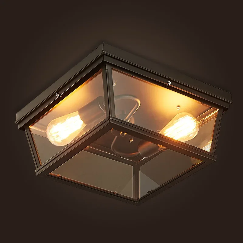 

Lamp vintage american entrance balcony lamps square crystal ceiling light