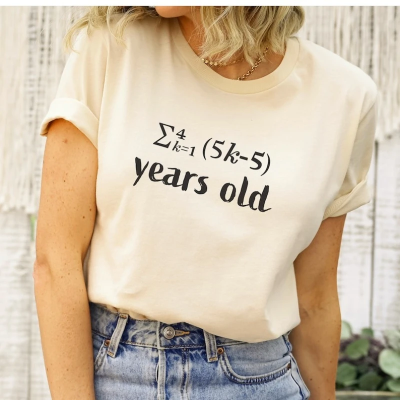 30th Birthday Unisex Math Crewneck Shirt Professor Gift Teacher Nerd Funny Printed T-shirt Tops All-match Casual Short-sleev