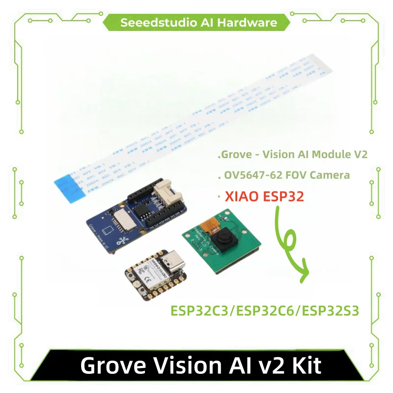 Grove Vision AI v2 Kit - Arm Cortex-M55 & Ethos-U55, TensorFlow en PyTorch ondersteund, Arduino, Raspberry Pi, xiao ESP32C3